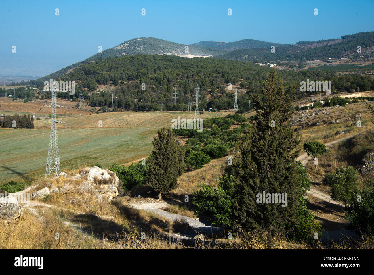 La vallée de Jezreel et Montagnes de Guilboa, Israël Banque D'Images