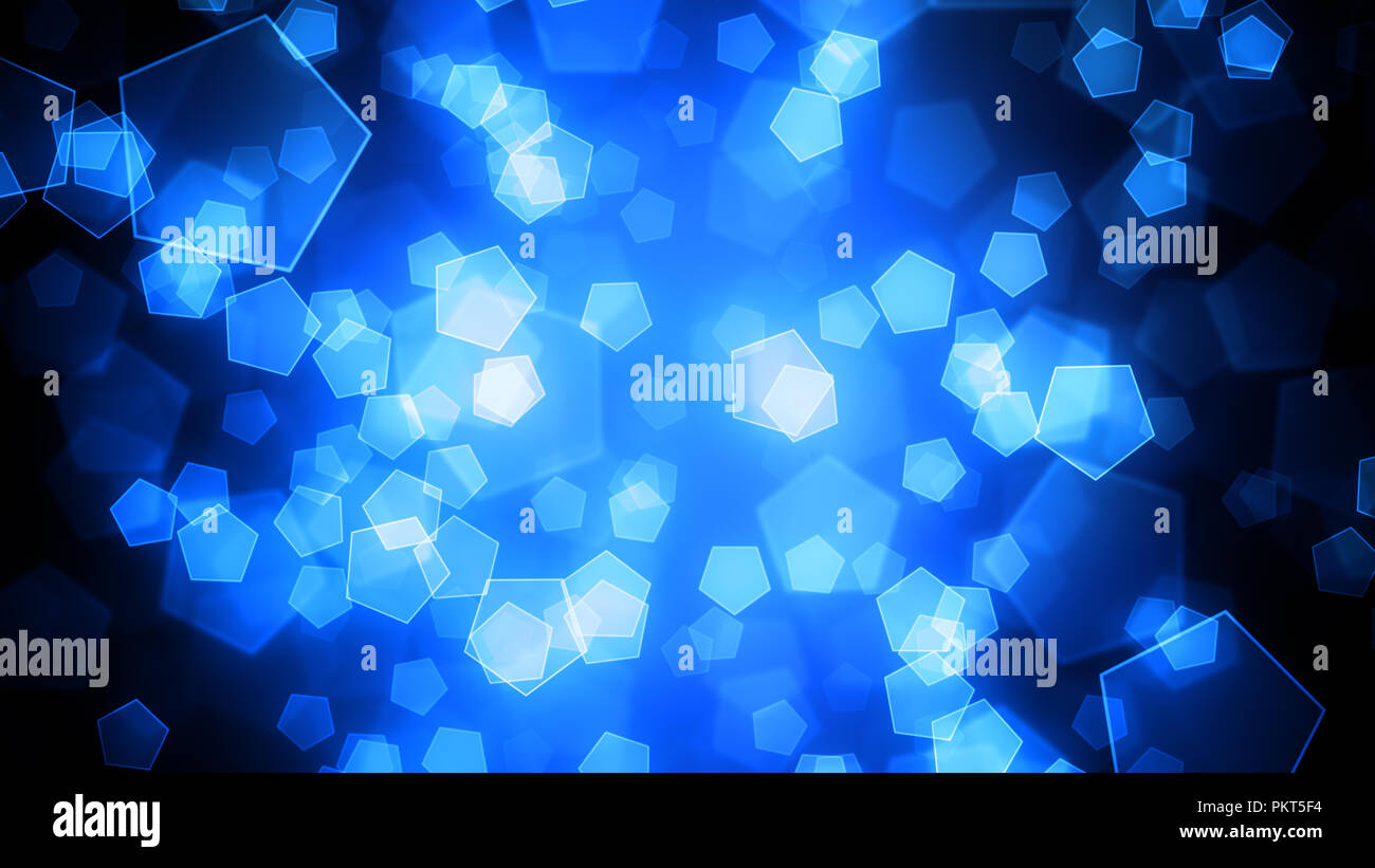 Arrière-plan flou avec des formes et de l'abrégé du pentagone particules. 8K Ultra HD Résolution à 300dpi Banque D'Images