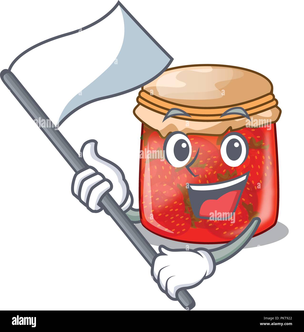 Avec le drapeau de la confiture de fraise verre isolé sur cartoon Illustration de Vecteur