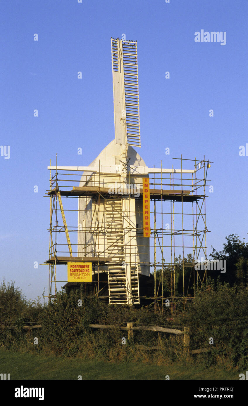 Jill moulin l'une des éoliennes sur les Clayton Southdowns dans West Sussex en septembre 2007 Banque D'Images