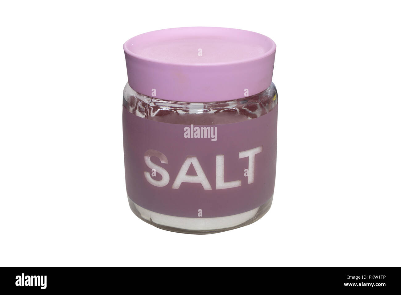 Pot de sel pour la cuisson isolé sur fond blanc Banque D'Images