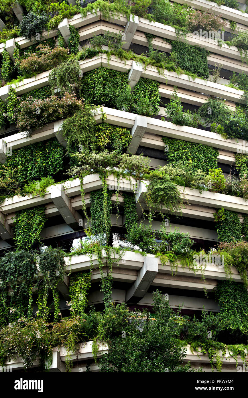 Le bâtiment Planeta, Barcelone, Espagne. Banque D'Images