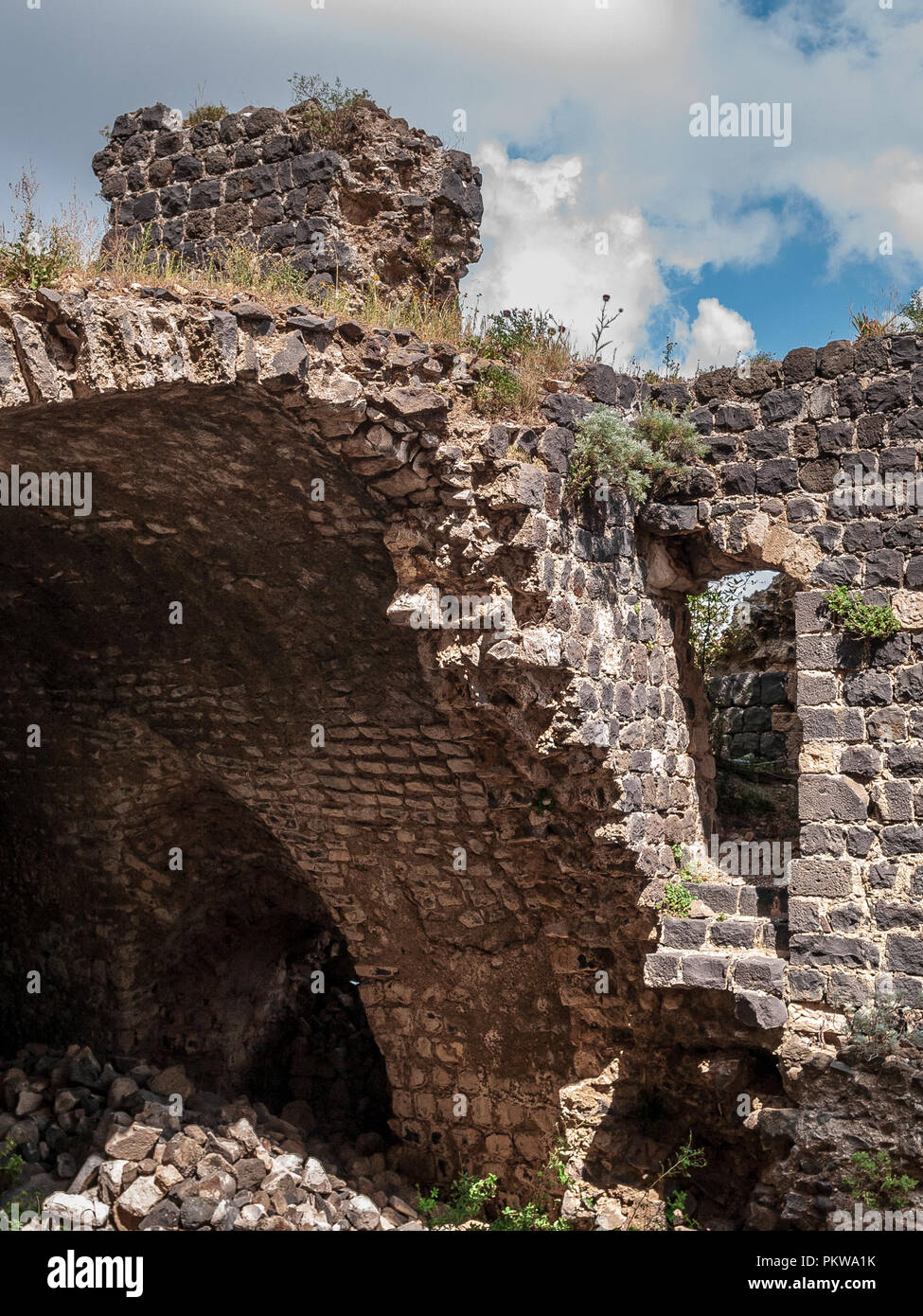 Margat (Qalaat al-Marqab - Château de la tour de guet), est un château sur une colline élevée sur la route entre Tripoli et Latakia, près de Baniyas, la Syrie. Banque D'Images