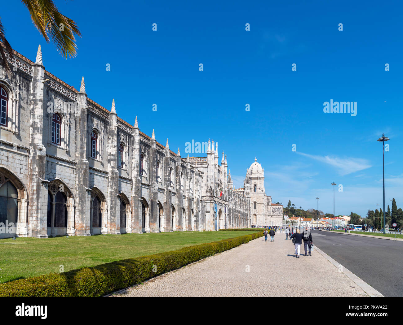 Le monastère des Hiéronymites (Mosteiro dos Jerónimos ) de la Praca do Imperio, quartier de Belém, Lisbonne, Portugal Banque D'Images