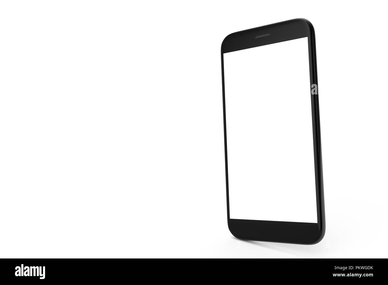 3D illustration Téléphone cellulaire isolé sur fond blanc. Téléphone avec l'espace vide, l'écran Phone Banque D'Images