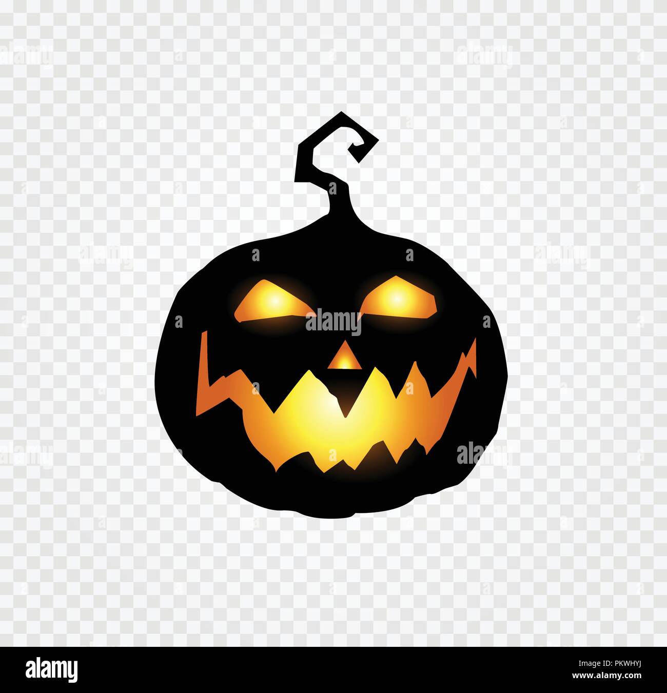 Halloween Jack O Lantern Citrouille Lumineuse Avec Drôle D'expression De  Visage - Isolé Sur Fond Transparent Image Vectorielle Stock - Alamy