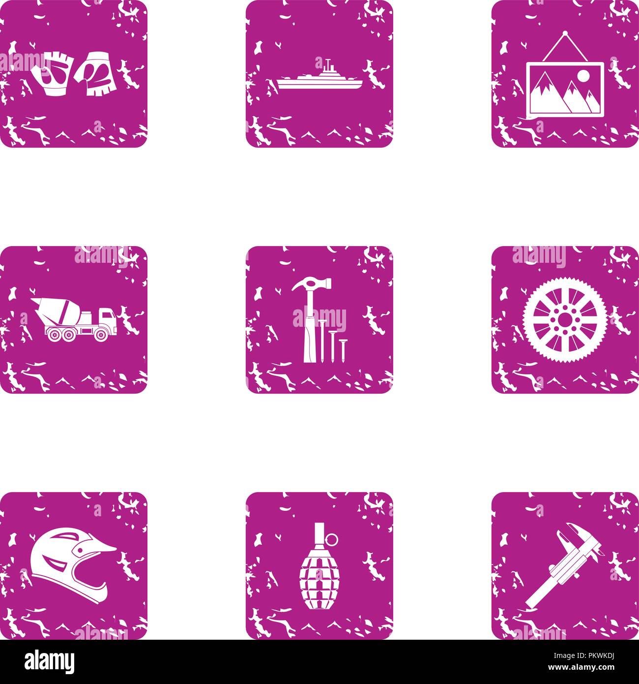 La mission des hommes, grunge style icons set Illustration de Vecteur