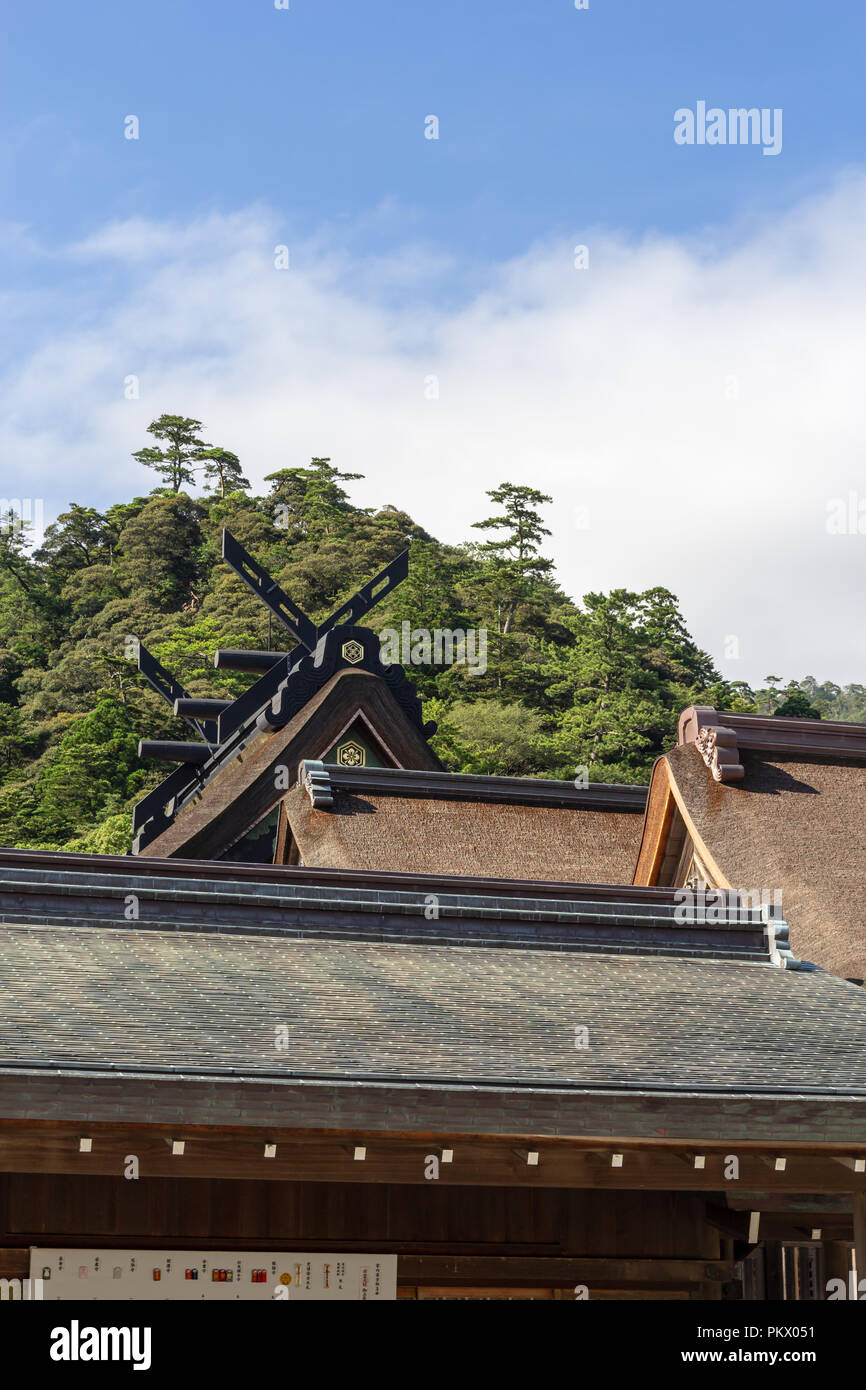 Toits à Izumo-taisha, Izumo, Préfecture de Shimane, Japon Banque D'Images