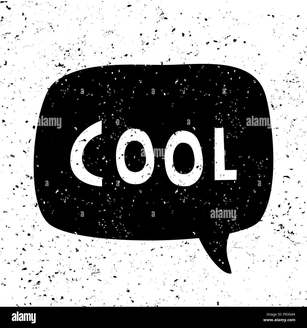 Cool - style vintage design typographique, le texte en blanc, noir bulle, isolé sur fond blanc. L'art de mur, carte de vœux, t-shirt, me social Illustration de Vecteur