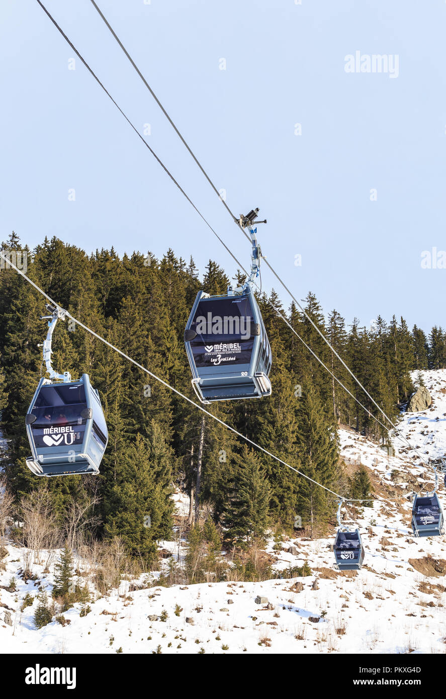 Remontée mécanique. Station de ski Meribel. France Banque D'Images