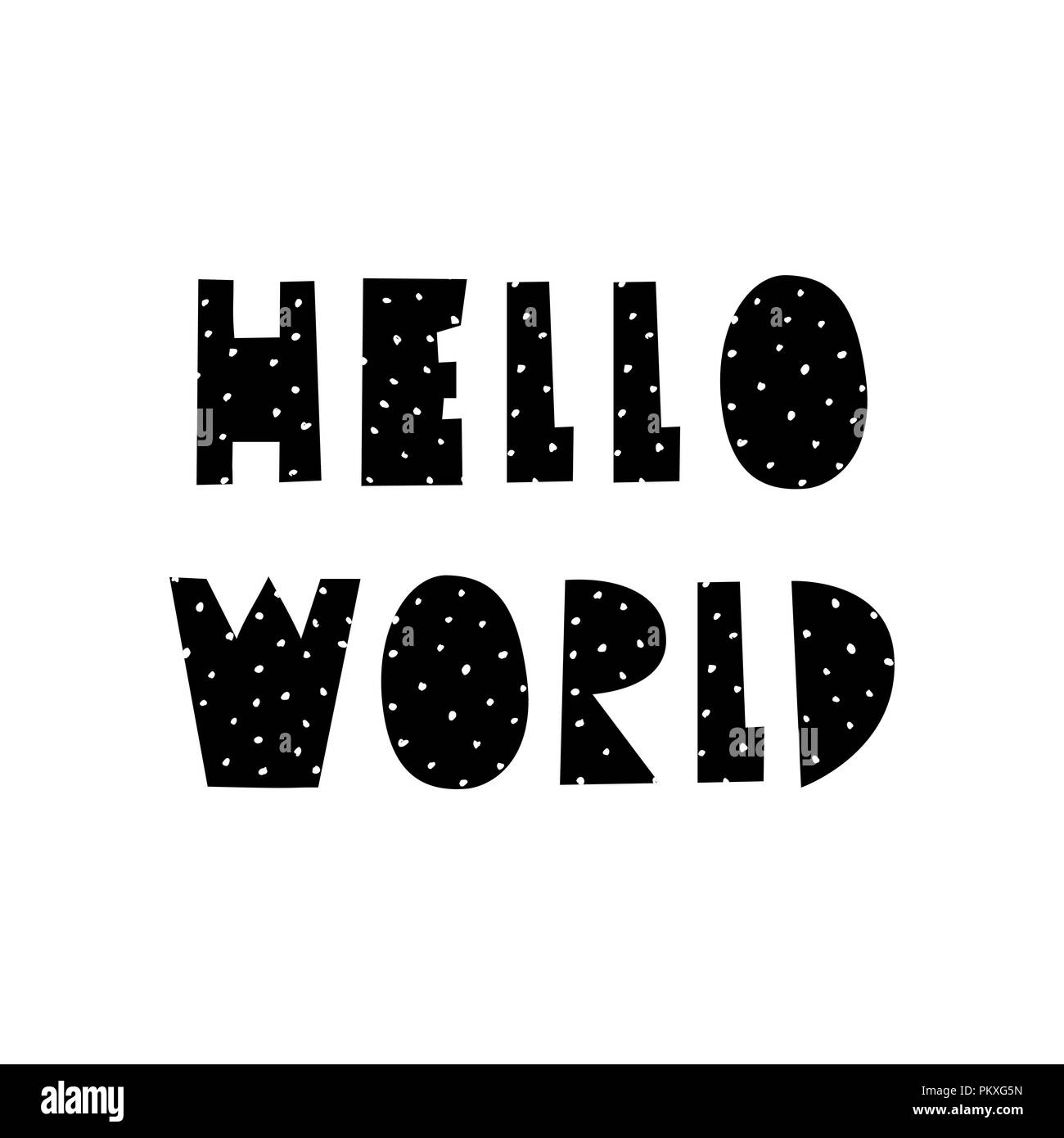 Modèle de carte de vœux conception typographique en noir et blanc. Carte postale de style scandinave, wall art, chambre d'enfant décoration. Illustration de Vecteur