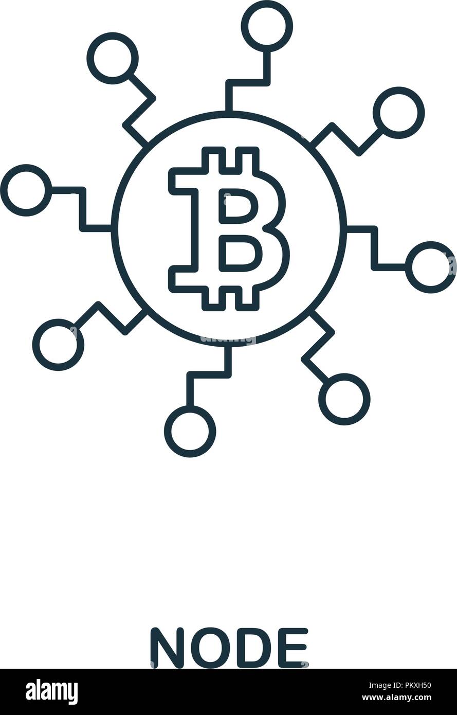 L'icône Contour de nœud. Design style monochrome de crypto collection numismatique. L'ASSURANCE-CHÔMAGE. Pictogramme simple parfait Pixel aperçu l'icône du premier. Web design, apps, de sorte Illustration de Vecteur