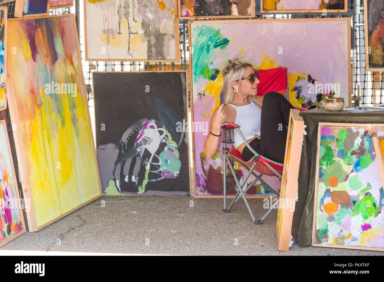 Memphis, Tennessee. 15 septembre 2018. Cooper-Young Festival 2018, Memp.Son, New York. Le plus grand festival d'une journée dans le Tennessee. Gens profitant de la dernière de l'été avec l'art, de l'alimentation et de la bonne musique. Crédit : Gary Culley/Alamy Live News Banque D'Images