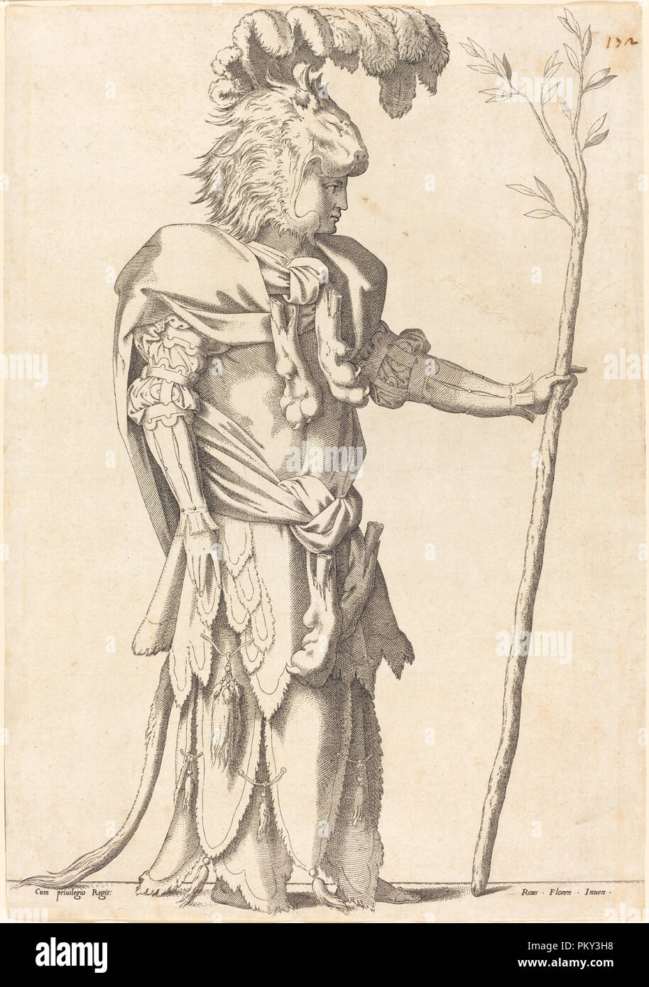 La figure en Hercule. En date du : ch. 1539. Fiche technique : Dimensions : 41,5 x 29 cm (16 x 11 5/16 7/16 in.). Technique : gravure sur bois sur papier. Musée : National Gallery of Art, Washington DC. Auteur : le français du xvie siècle. Banque D'Images