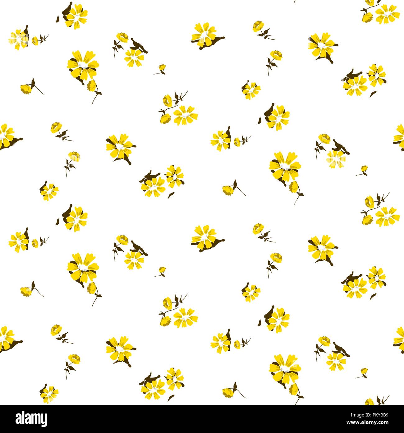 Fleurs jaune modèle vectoriel continu. Illustration de Vecteur