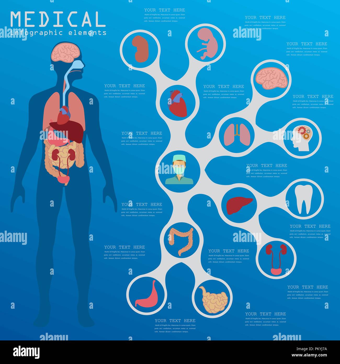 Secteur médical et de la santé, éléments de création d'infographie l'infographie. Vector illustration Illustration de Vecteur