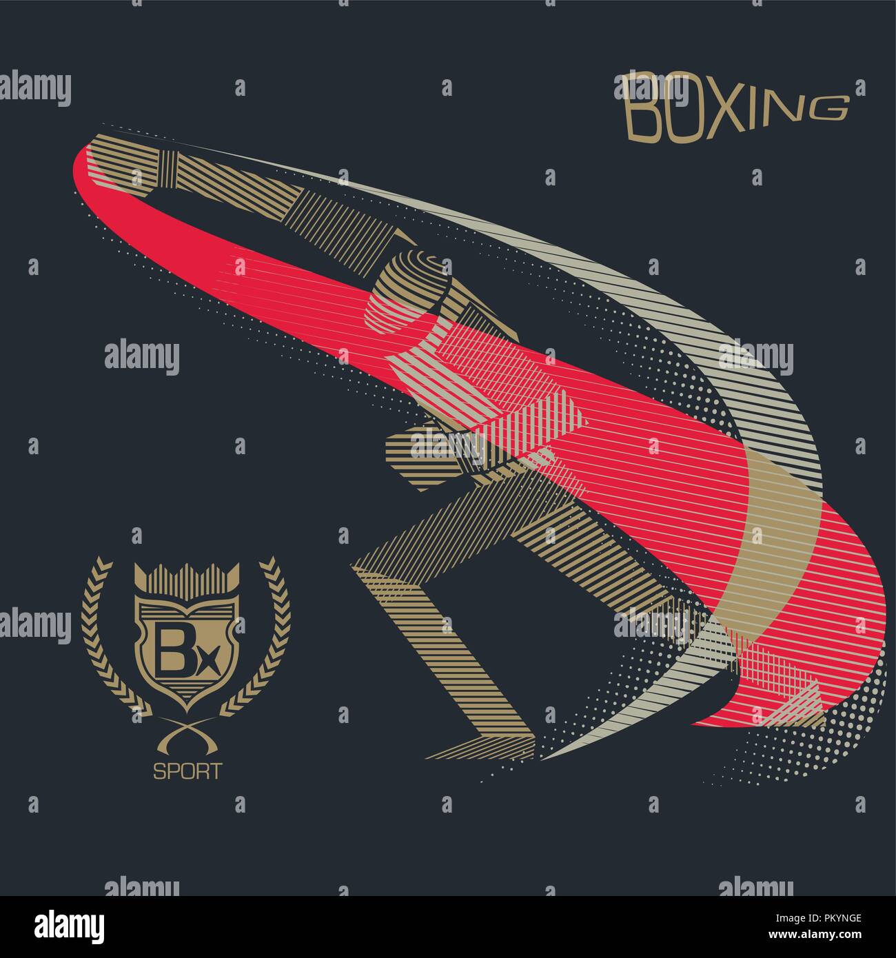Boxer à rayures en action Illustration de Vecteur