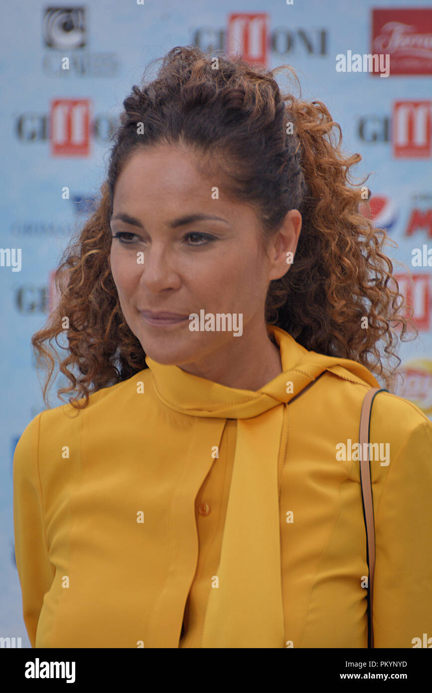 Giffoni, Sa, Italie - 25 juillet 2018 : Simona Cavallari à Giffoni Film Festival 2018 - le 25 juillet 2018 à Giffoni, Italie Banque D'Images