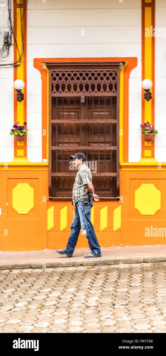 En vue d'un jardin coloré en Colombie Banque D'Images