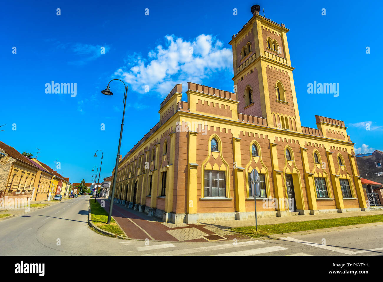 Vue panoramique à l'architecture médiévale de la ville de Koprivnica, le nord de la Croatie. Banque D'Images