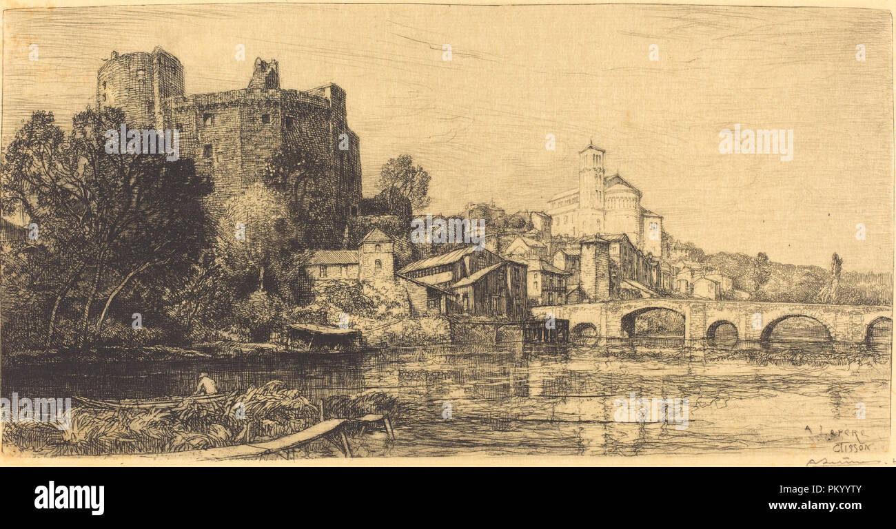 Clisson (Loire inférieure). En date du : 1909. Technique : gravure. Musée : National Gallery of Art, Washington DC. Auteur : Auguste Lepere. Banque D'Images