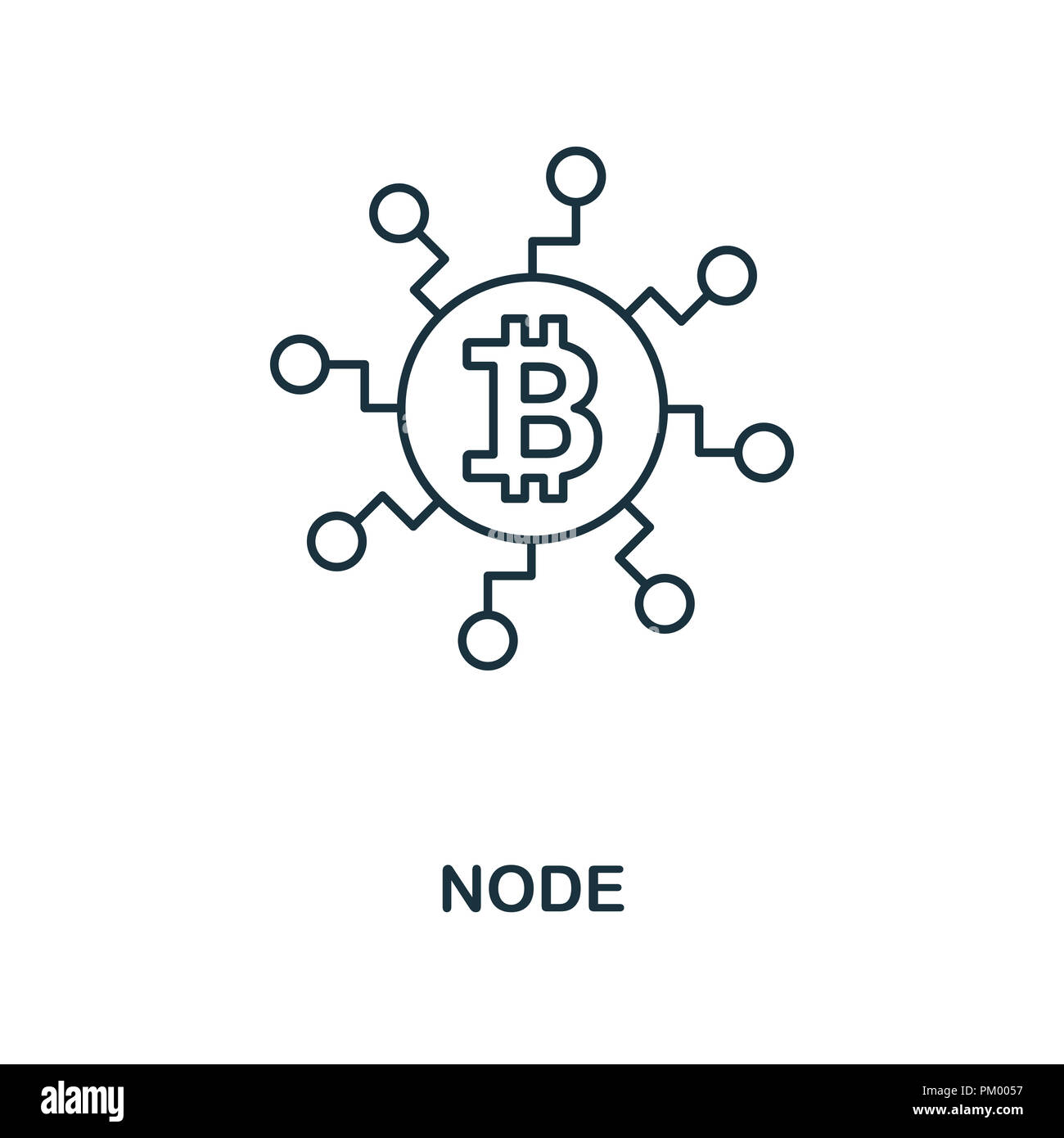 L'icône Contour de nœud. Design style monochrome de crypto collection numismatique. L'ASSURANCE-CHÔMAGE. Pictogramme simple parfait Pixel aperçu l'icône du premier. Web design, apps, de sorte Banque D'Images