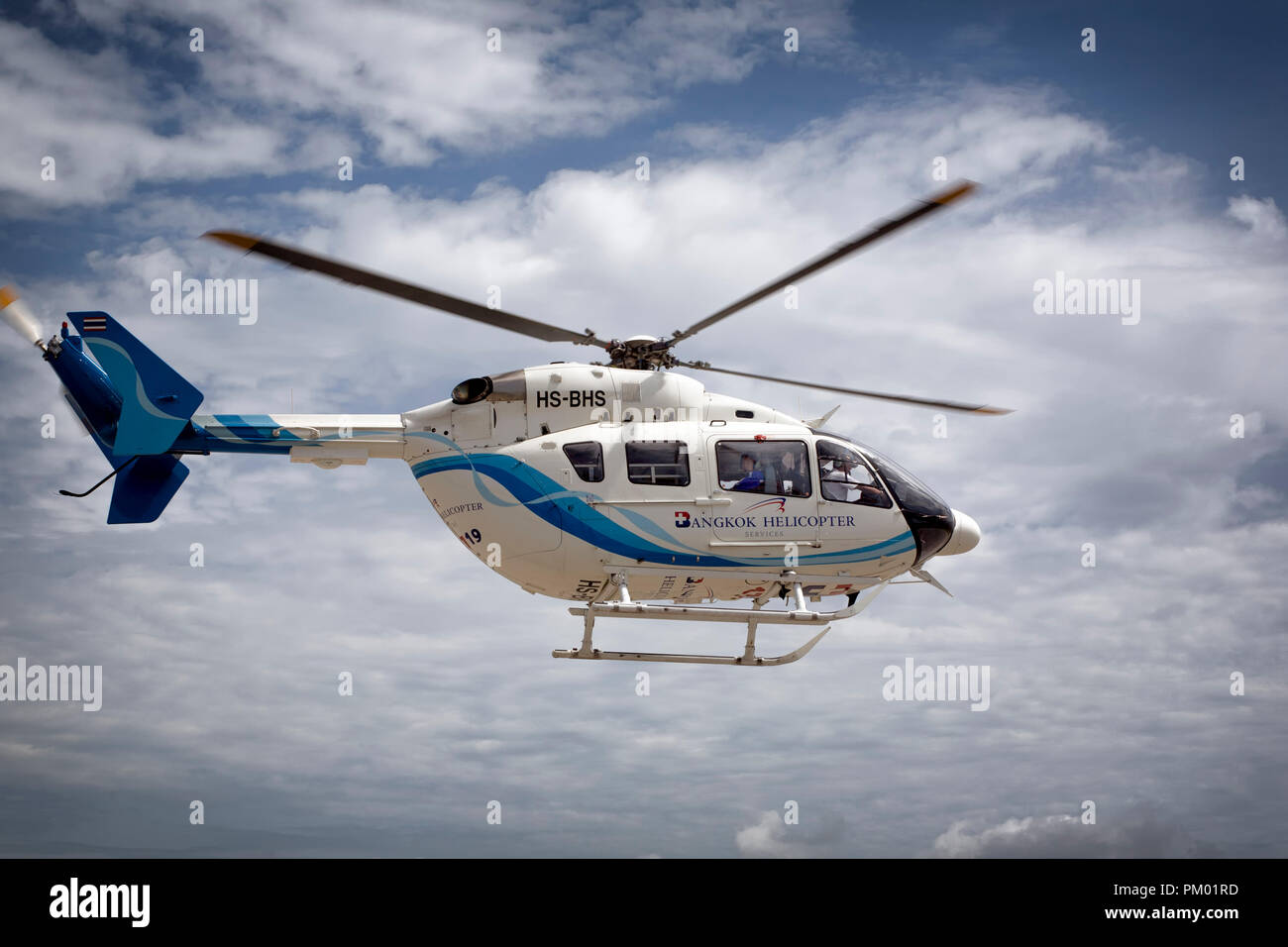 Air Ambulance hélicoptère. Service d'hélicoptère de l'hôpital de Bangkok, Thaïlande, Asie du Sud-Est Banque D'Images