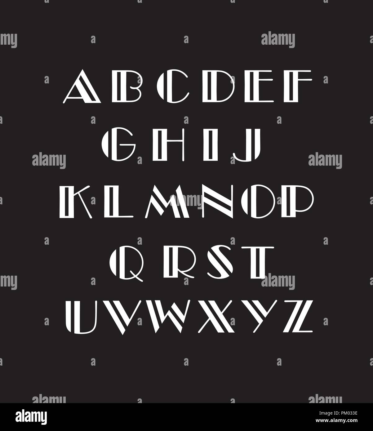 Vector illustration d'une police de l'alphabet majuscules Illustration de Vecteur