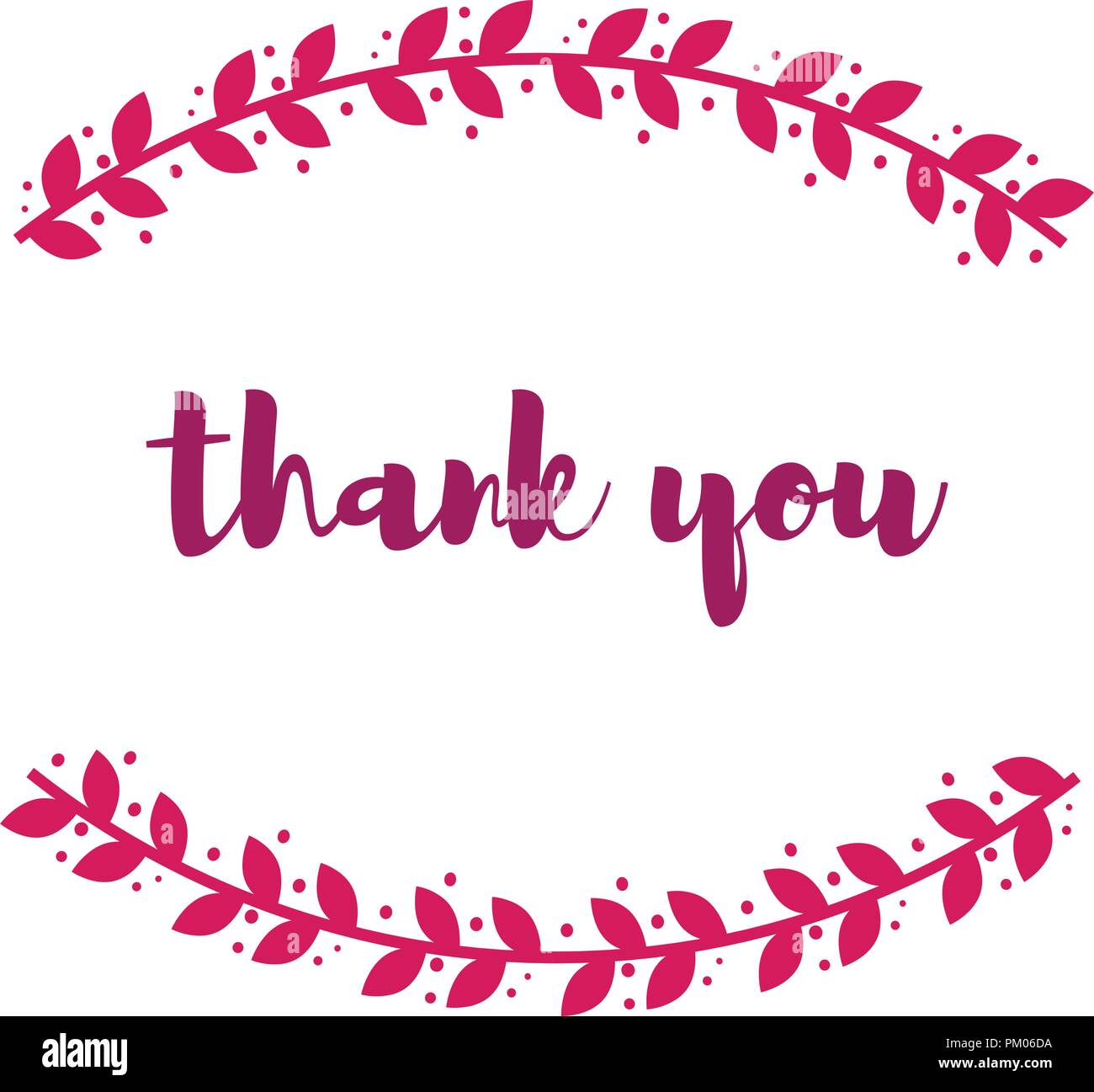 Vector illustration. Gerbe de résumé les plantes avec une inscription. merci Illustration de Vecteur