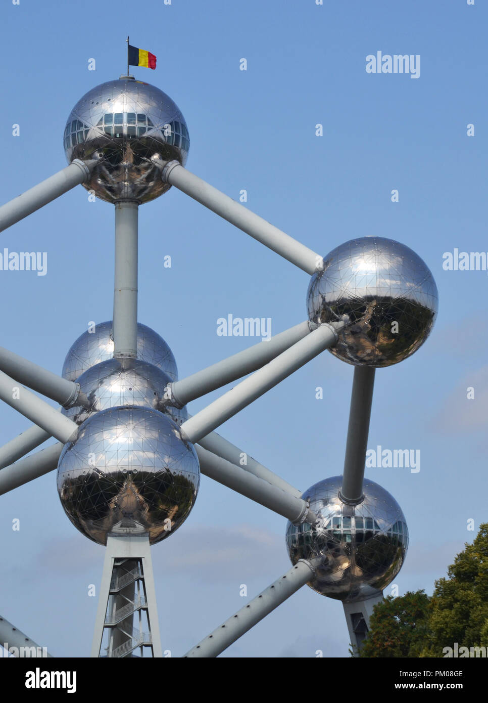 Bruxelles, Belgique - 19 août 2018 : Atomium bâtiment construit pour Expo 58, l'Exposition Universelle de Bruxelles de 1958, à Bruxelles, Belgique. Banque D'Images