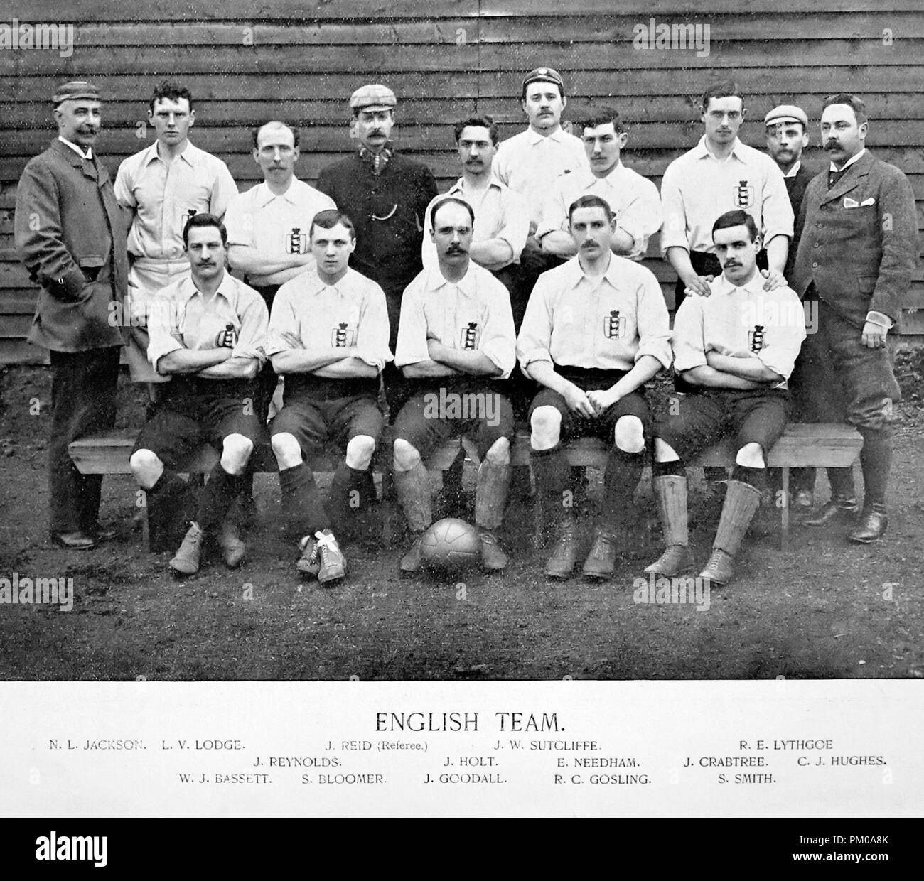 L'équipe de football de l'Angleterre, 1895 Banque D'Images