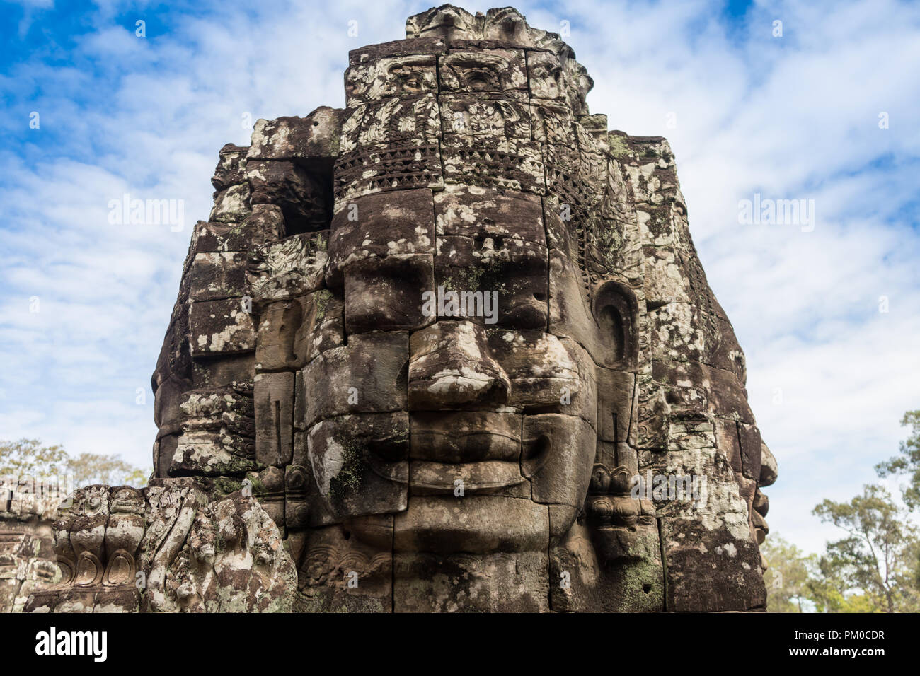 Ancien château Bayon, Angkor Thom, au Cambodge. Vintage. Banque D'Images