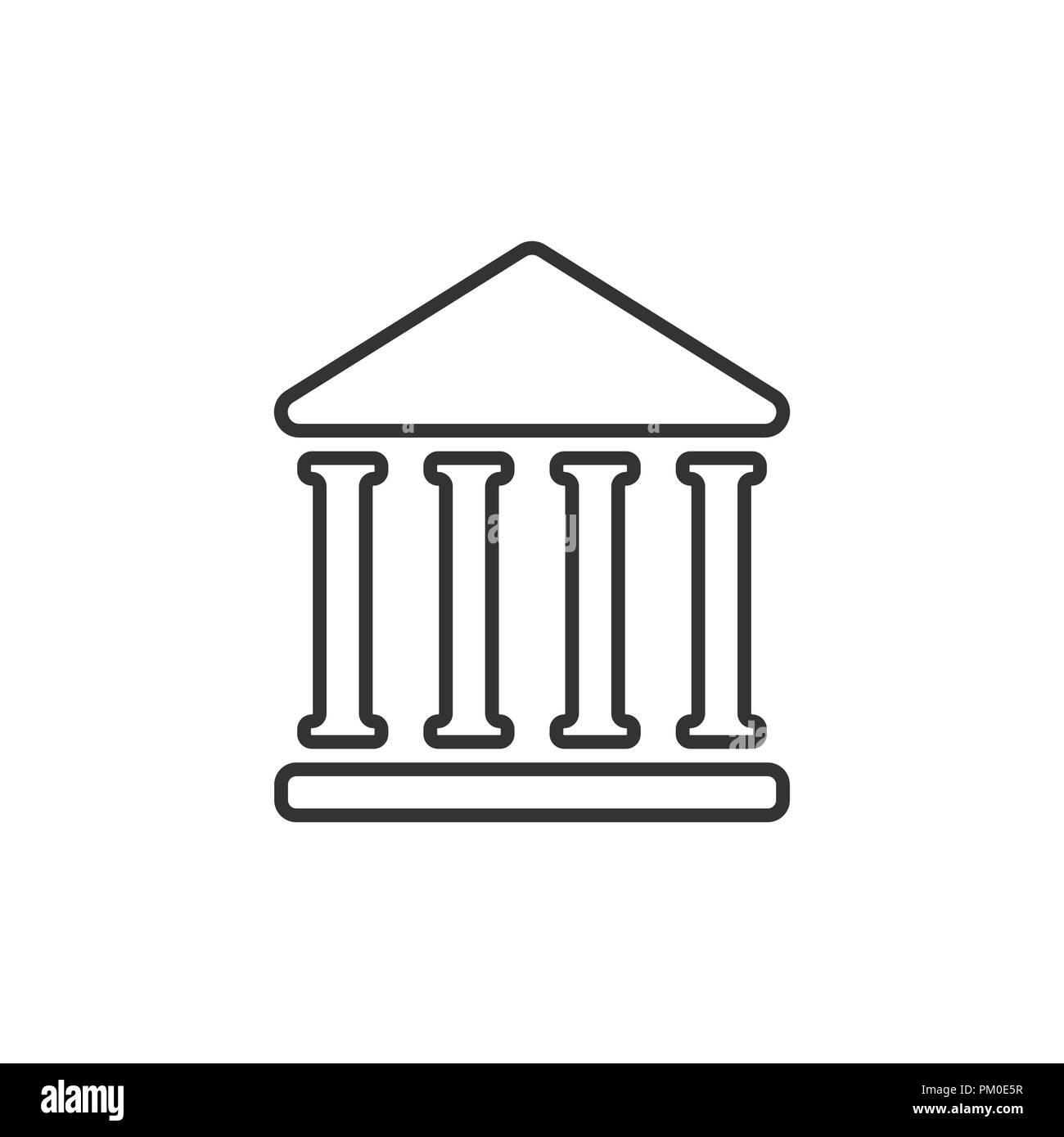 Bâtiment de la Banque dans l'icône de style plat. L'architecture du gouvernement vector illustration sur fond blanc isolé. Concept d'affaires extérieures du musée. Illustration de Vecteur