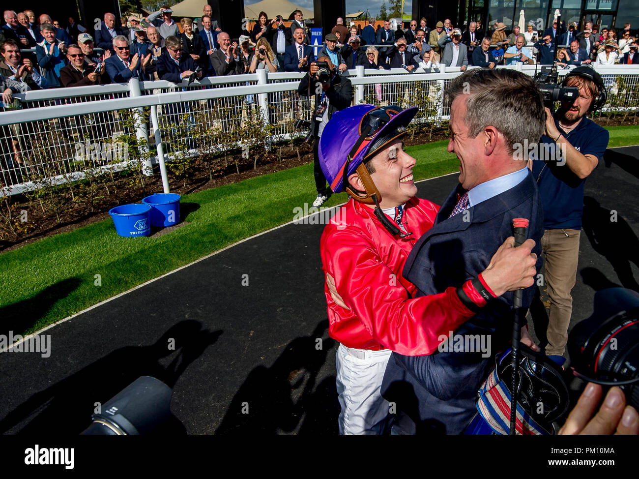 Curragh, KIL, USA. 16 Sep, 2018. 16 septembre 2018 : Scatter Skitter », montée par Ronan Whelan, gagne le Moyglare Stud Stakes sur Champions irlandais Curragh Hippodrome Enjeux à jour le 16 septembre 2018 en Irlande, Curragh. Scott Serio/ESW/CSM/Alamy Live News Banque D'Images