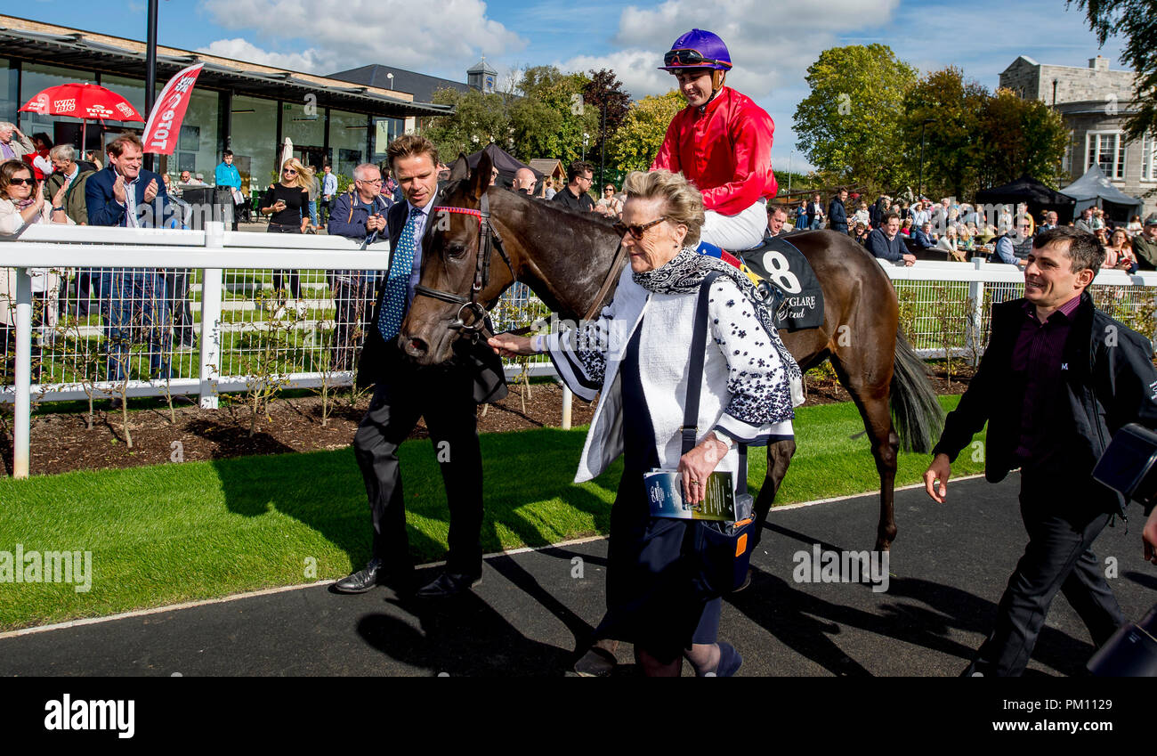 Curragh, KIL, USA. 16 Sep, 2018. 16 septembre 2018 : Scatter Skitter », montée par Ronan Whelan, gagne le Moyglare Stud Stakes sur Champions irlandais Curragh Hippodrome Enjeux à jour le 16 septembre 2018 en Irlande, Curragh. Scott Serio/ESW/CSM/Alamy Live News Banque D'Images