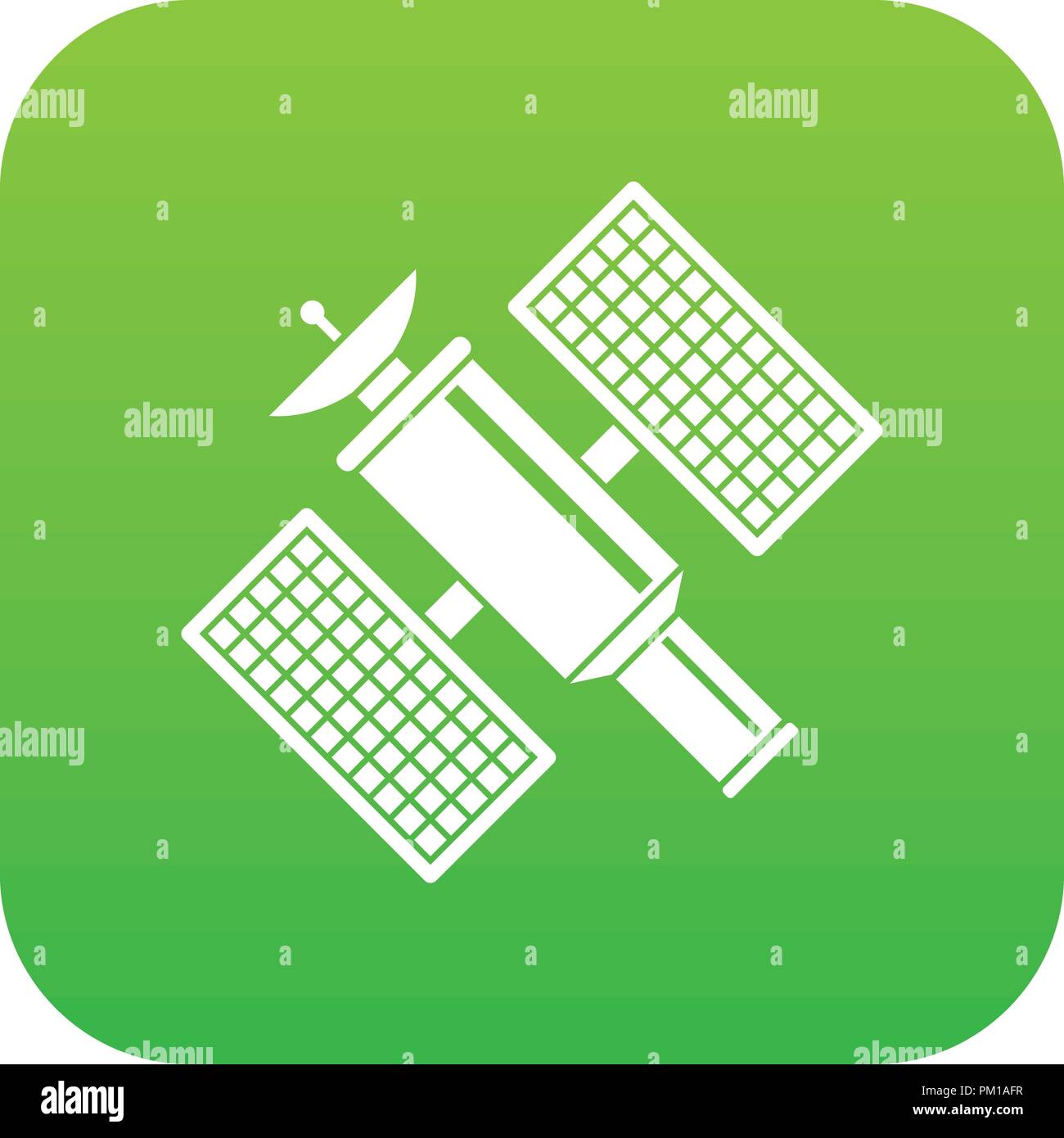 L'icône de satellite espace vert numérique Illustration de Vecteur