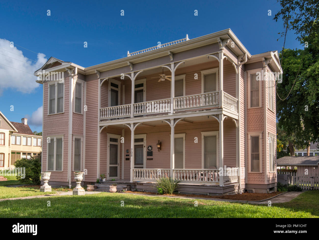 Jacob Fox House, Pennsylvania Monument Historique, le quartier historique à proximité du centre de Victoria, Texas, États-Unis Banque D'Images