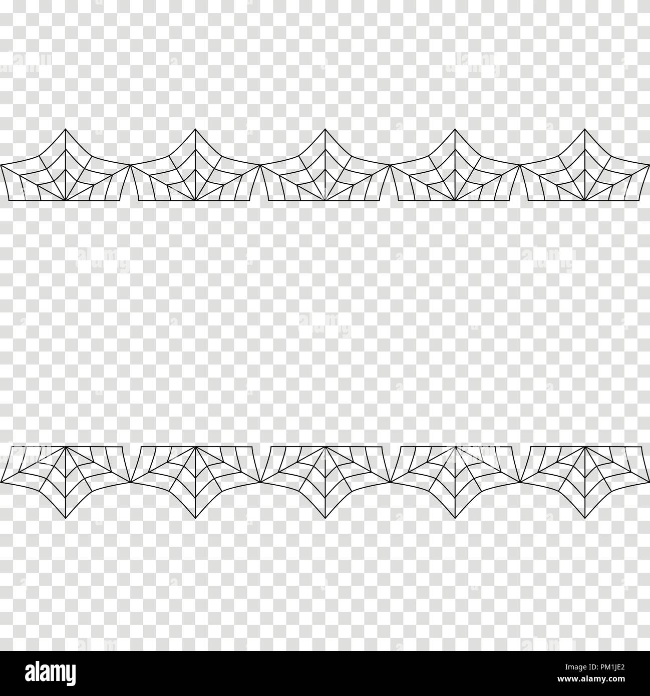Araignee Halloween vector frontière. Cobweb frame background illustration isolé sur fond transparent. Élément de décoration design de l'accueil location Illustration de Vecteur