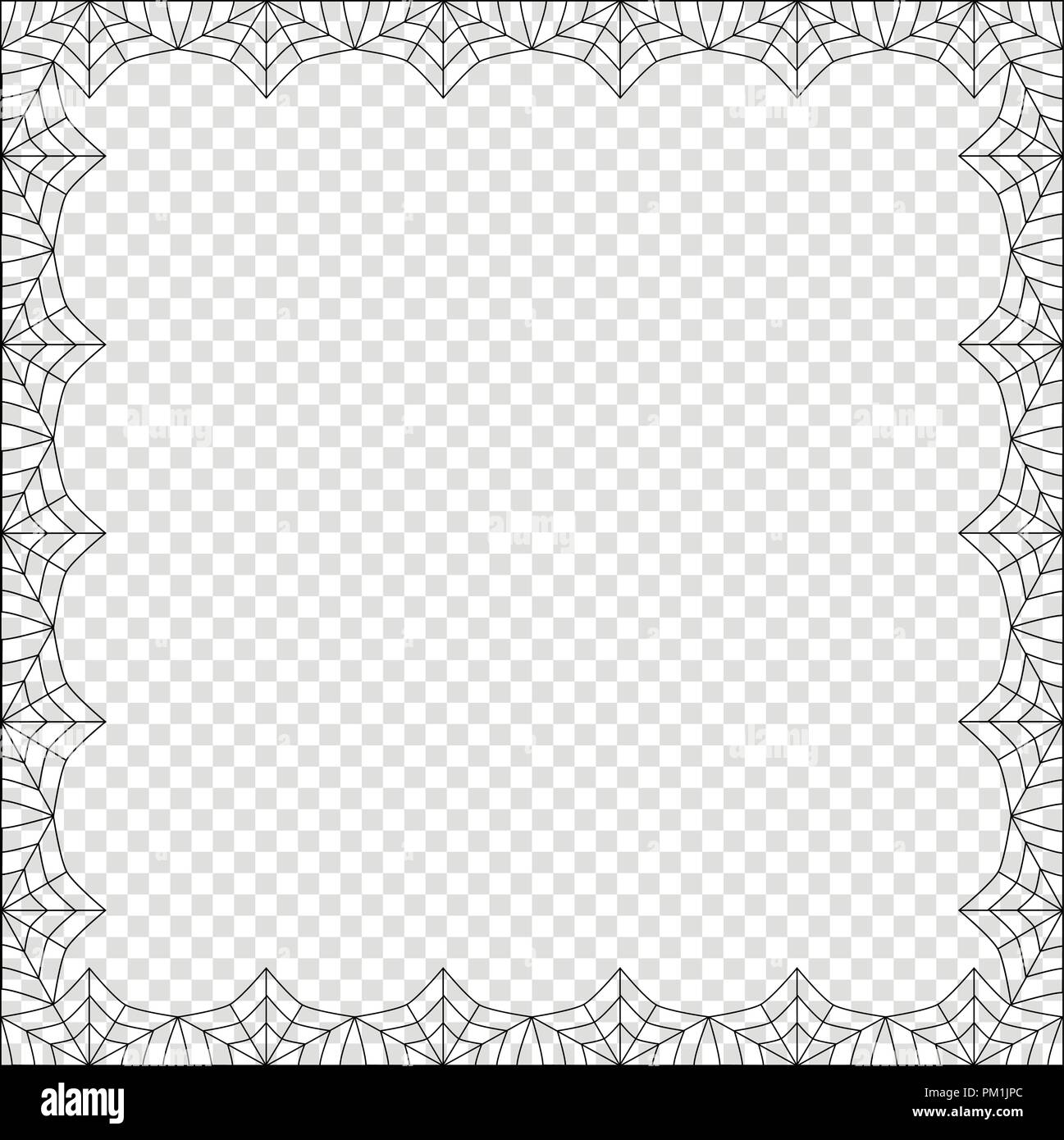 La frontière de l'Halloween. Vector noir carré élégant petit châssis avec copie espace vide pour le texte isolé sur fond transparent. Modèle pour l'invitati Illustration de Vecteur