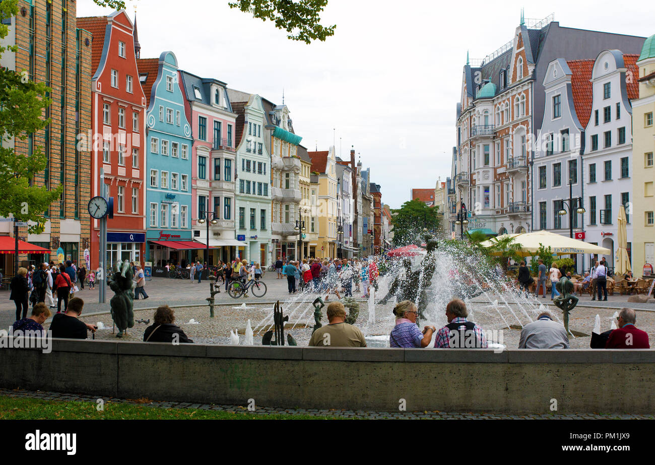 Street, à Rostock, Allemagne Banque D'Images