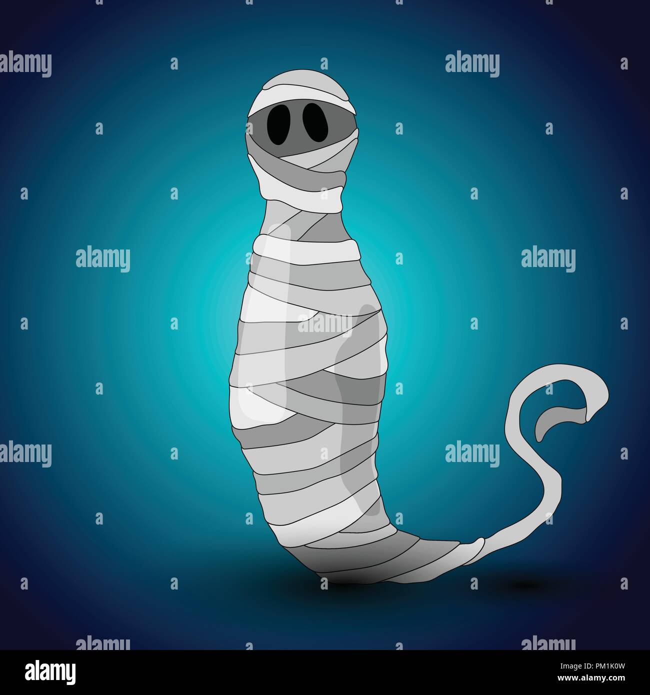 Vector Cartoon carte Halloween avec maman sur le fond de nuit Illustration de Vecteur