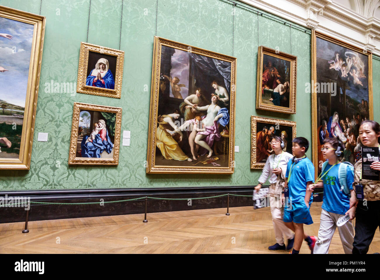 Londres Angleterre,Royaume-Uni,Royaume-Uni Grande-Bretagne,Trafalgar Square,la NationalGallery,musée d'art d'art,intérieur,peinture,Guido Reni les toilettes Banque D'Images