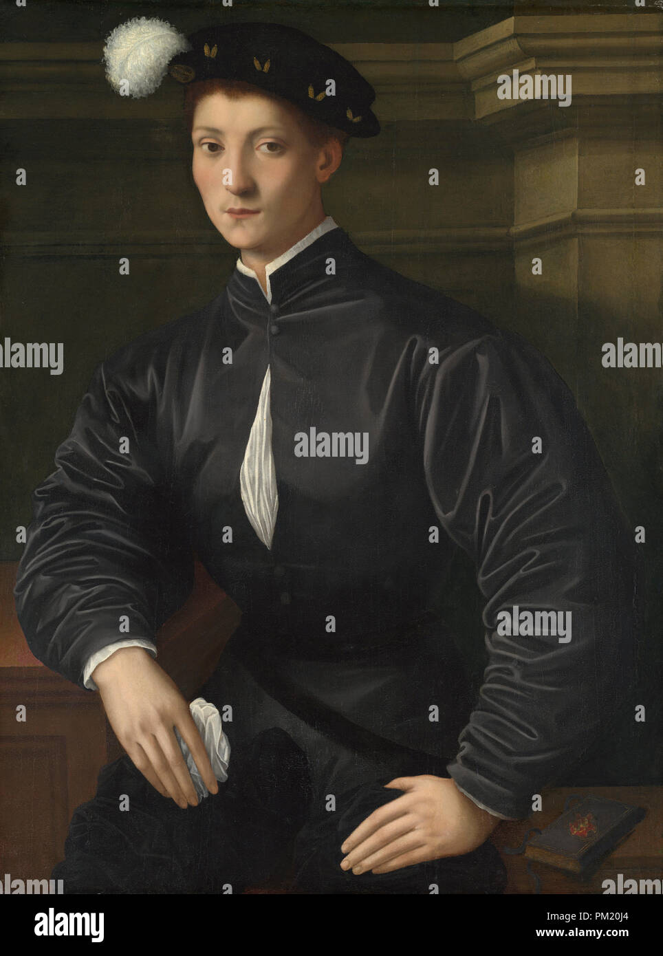 Ugolino Martelli. En date du : milieu 16e siècle. Dimensions : hors tout : 91,4 x 68 cm (36 x 26 3/4 in.) : 123,5 x 102,2 encadrée x 6,4 cm (48 5/8 x 40 1/4 x 2 1/2 in.). Médium : Huile sur panneau. Musée : National Gallery of Art, Washington DC. Auteur : xvie siècle florentin. Banque D'Images