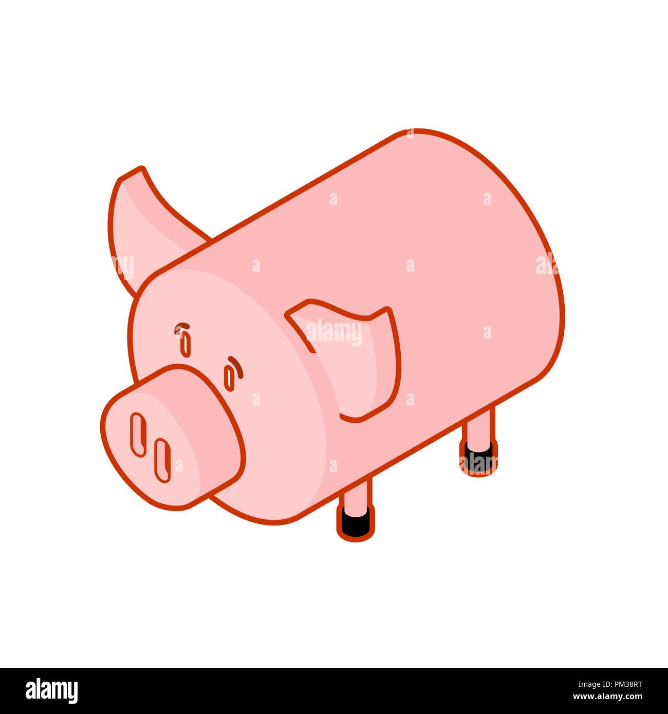 Style isométrique de porcs. L'isométrie Piggy Farm animal. Vector illustration Illustration de Vecteur