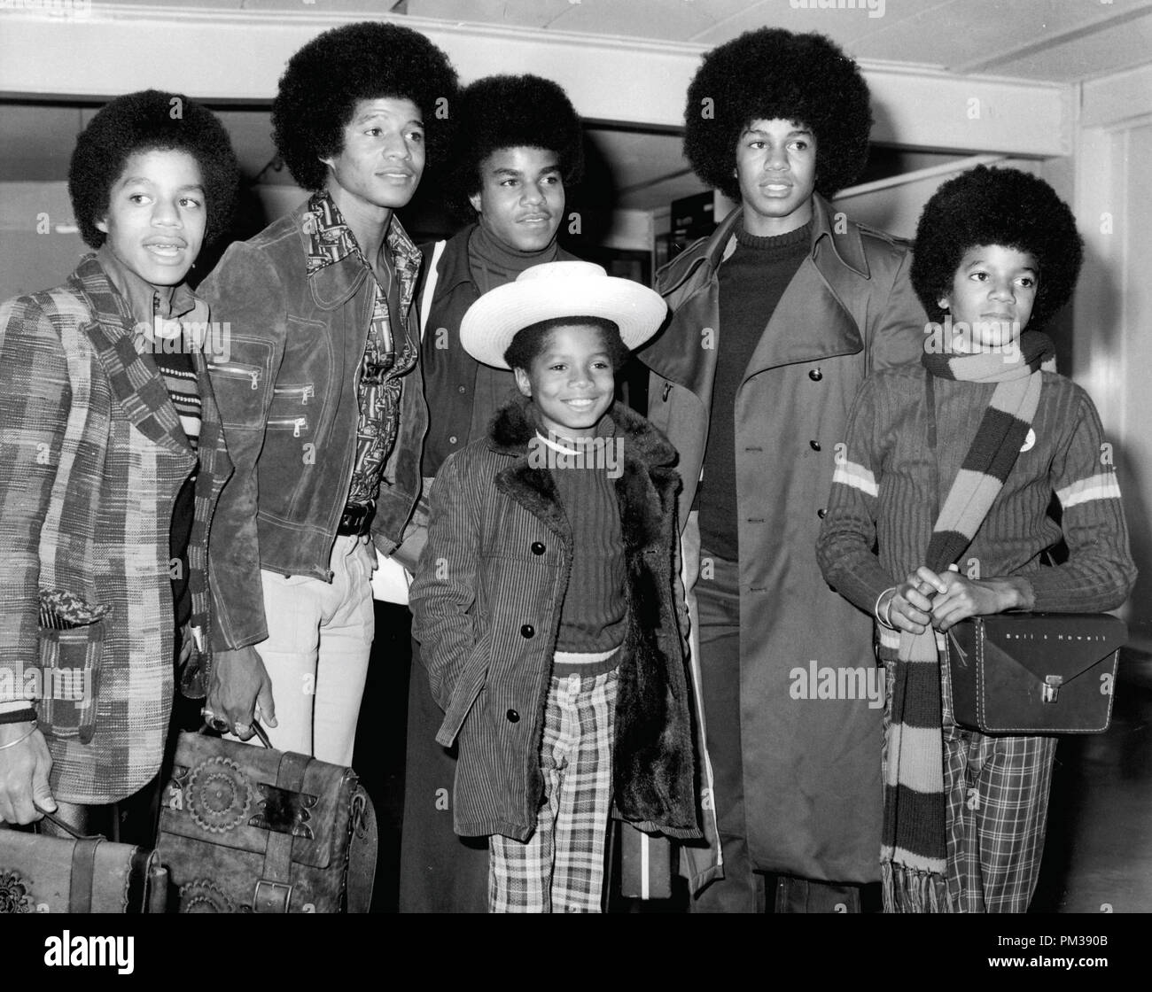 Les Jackson Five, Marlon, Jackie, Tito, Jermaine, Randy, Michael amd, octobre 1972. Référence de fichier #  1256_001THA Banque D'Images