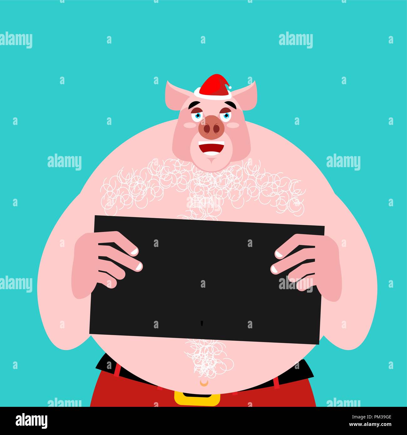 Cochon électroniques de Santa dans la police. Mauvais Noël criminel. Naughty Santa. crime. Noël Nouvel an suspect Illustration de Vecteur