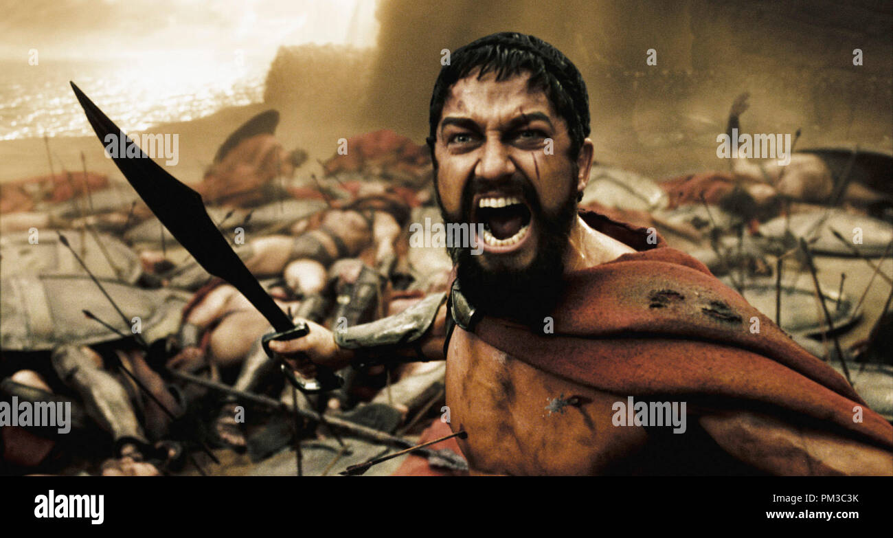 '300' Gerard Butler © 2007 Warner Brothers Banque D'Images