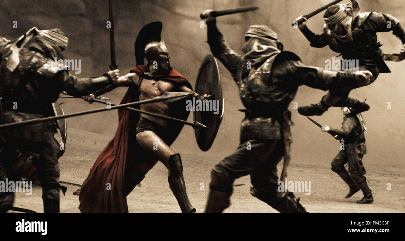 '300' Gerard Butler © 2007 Warner Brothers Banque D'Images