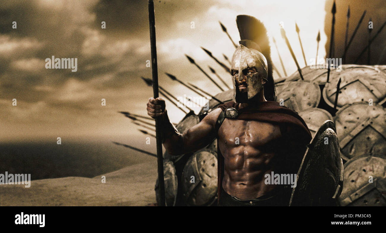 '300' Gerard Butler © 2007 Warner Brothers Banque D'Images