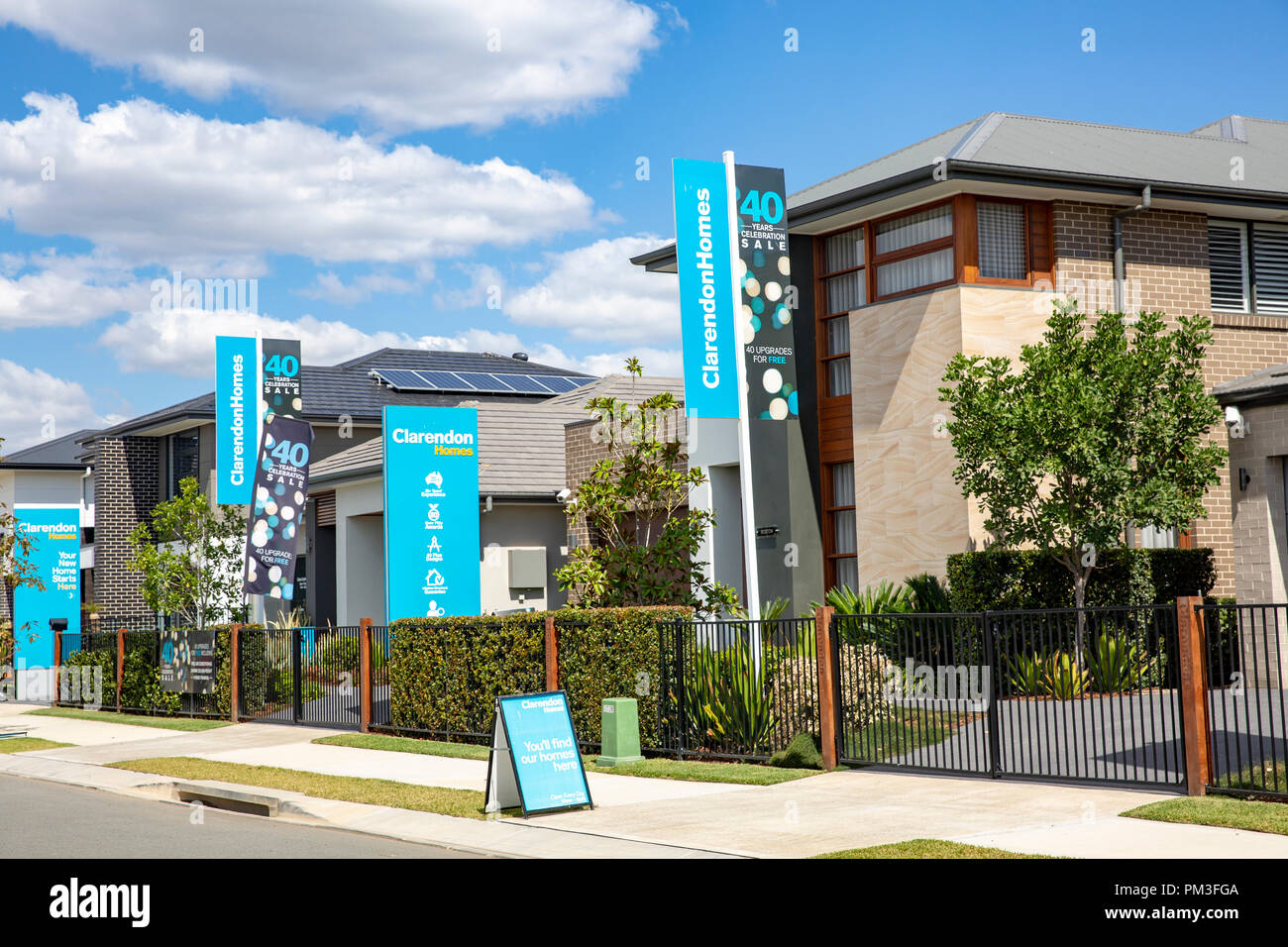 Nouvelles maisons à vendre sur un site de remise à disposition des terres à parc Marsden, nord ouest de Sydney, Nouvelle Galles du Sud, Australie Banque D'Images